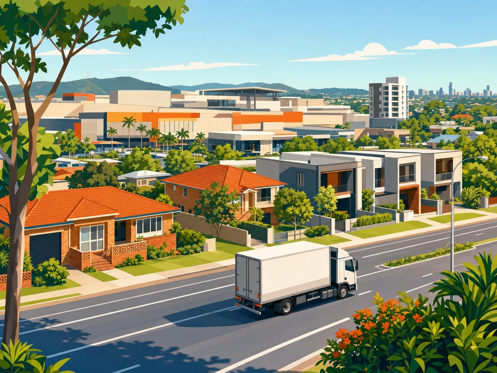 A sunny Chermside street with family homes and a removal truck